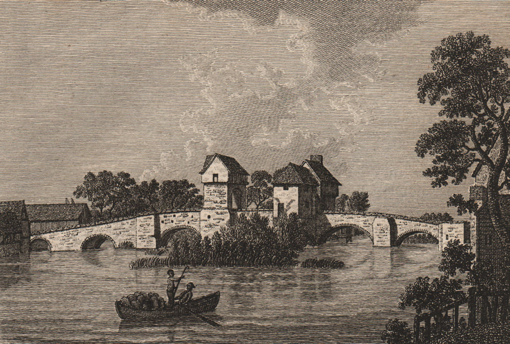 BEDFORD BRIDGE, Bedfordshire. Plate 2. GROSE 1776 old antique print picture